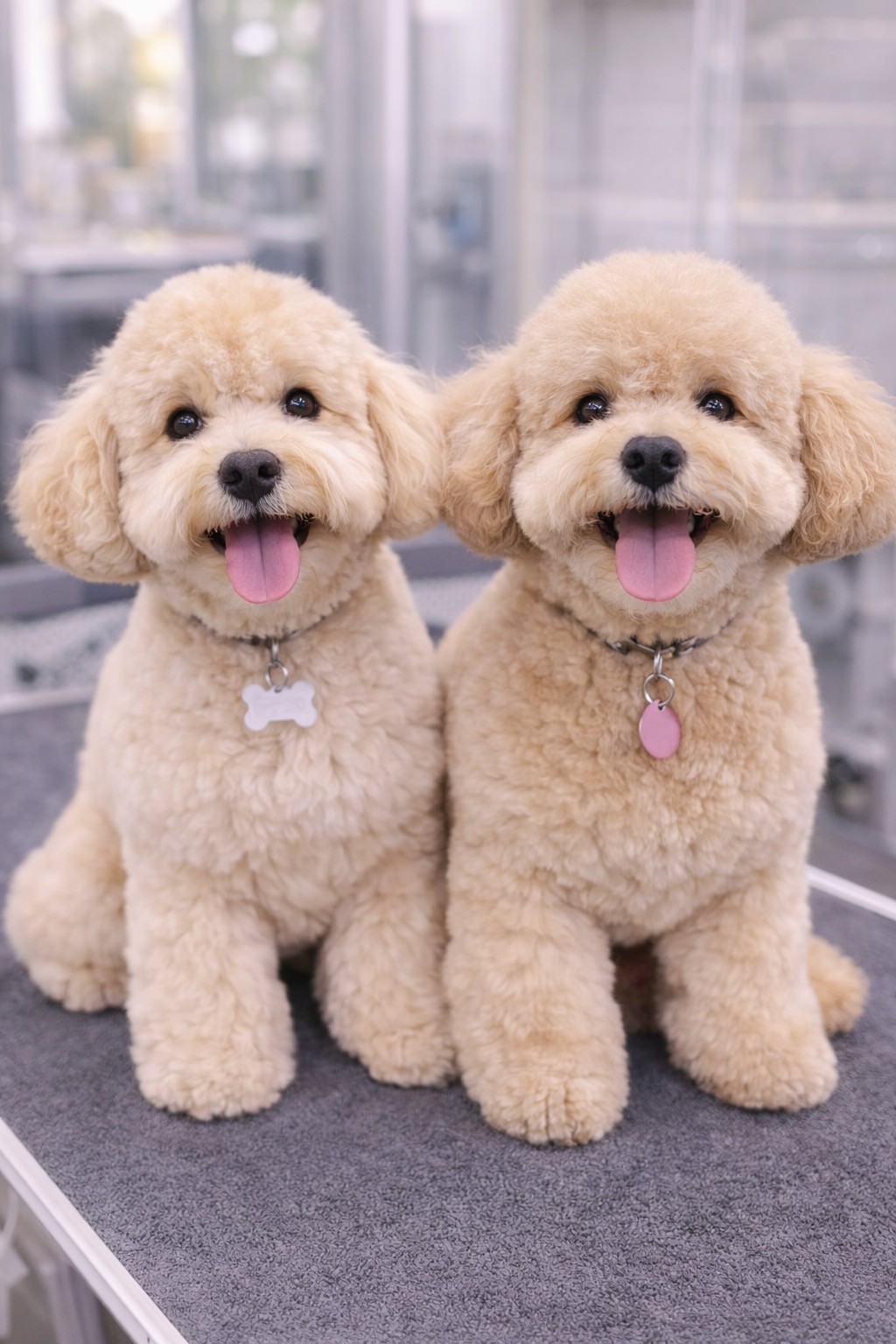 Poodle mix dogs after grooming